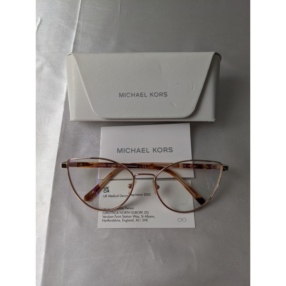 Michael Kors Arrowhead MK1052 Rose Gold Cat Eye Eyeglass Frames with Case